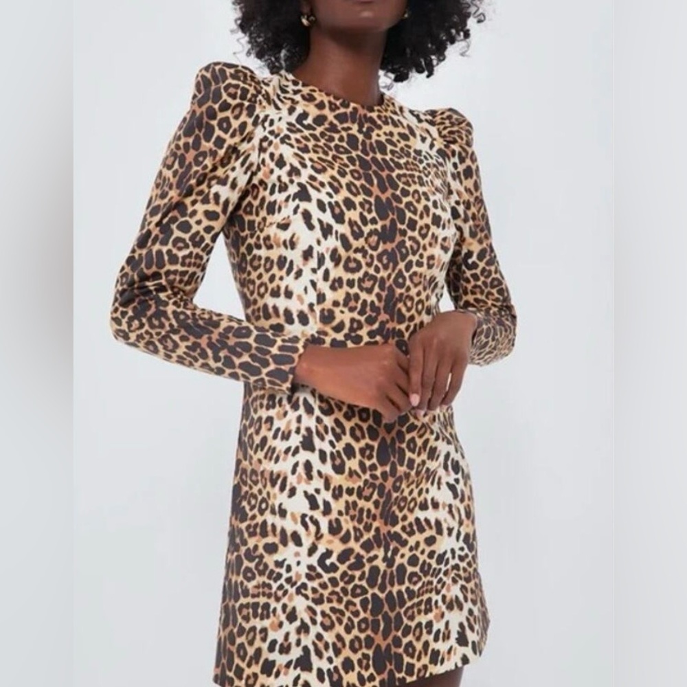 Tuckernuck x India Hicks Leopard Print Long Sleeve Domino Dress